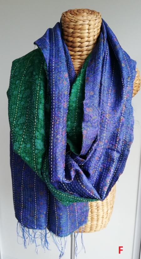 Recycled Silk Sari Kantha Embroidered Panels
