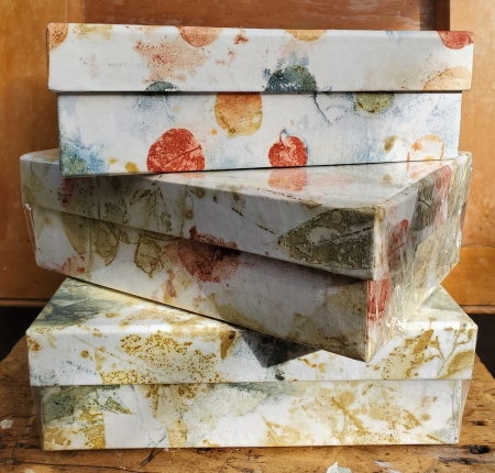 Hand-crafted Eco-printed Boxes